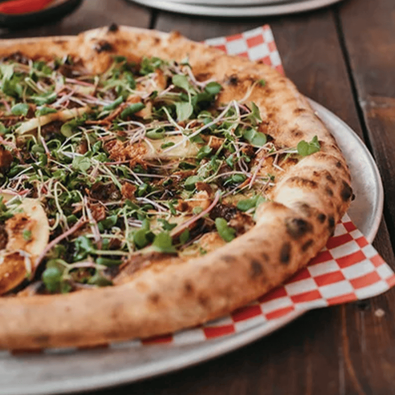 Okanagan Pizza at Red Bird Brewing, Kelowna Okanagan Pizza at Red Bird Brewing, Kelowna