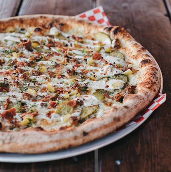 Pickle Pizza at Red Bird Brewing, Kelowna Pickle Pizza at Red Bird Brewing, Kelowna