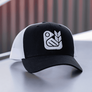black & white snapback hat
