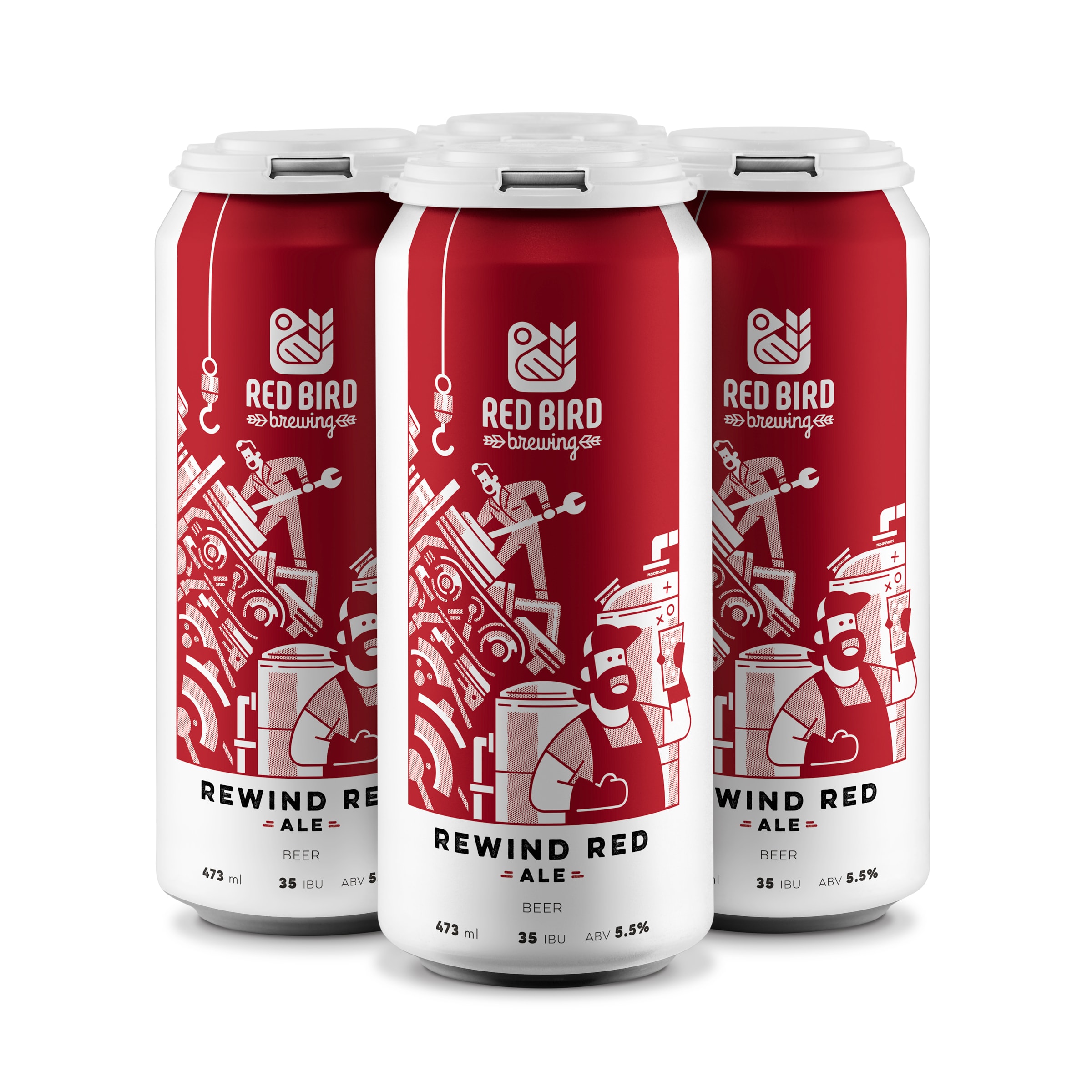 Rewind Red Ale Beer by Red Bird Brewing Rewind Red Ale Beer Cans by Red Bird Brewing, Kelowna