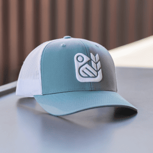 smoke blue & white snapback hat