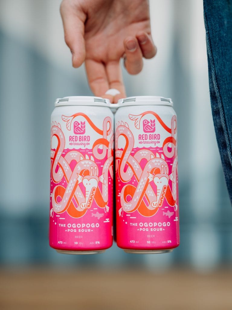 The Ogopogo POG Sour Beer Cans at Red Bird Brewing Kelowna