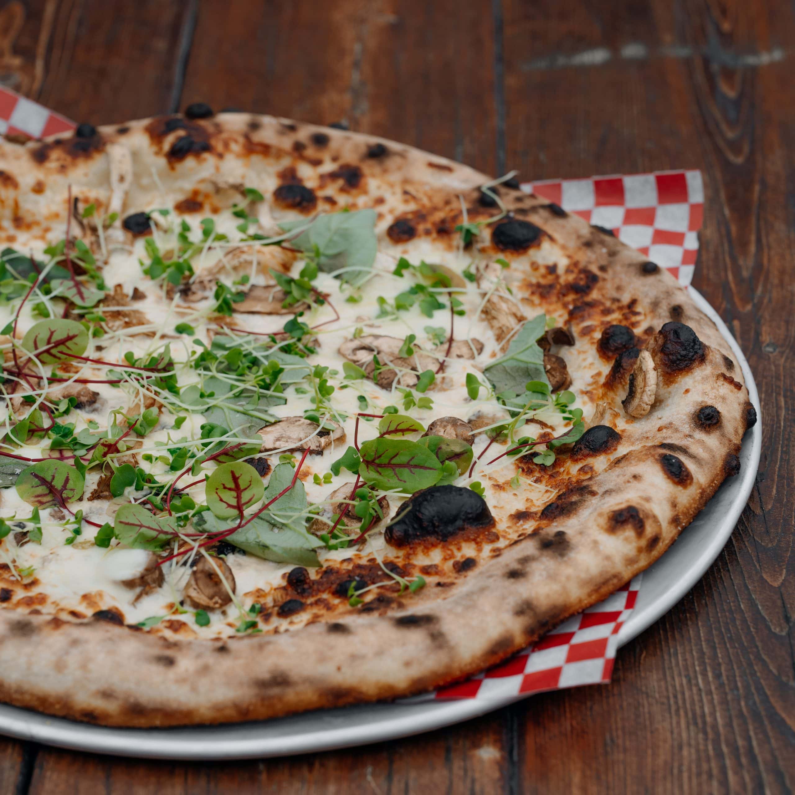 marvelous mushroom pizza at red bird brewing kelowna
