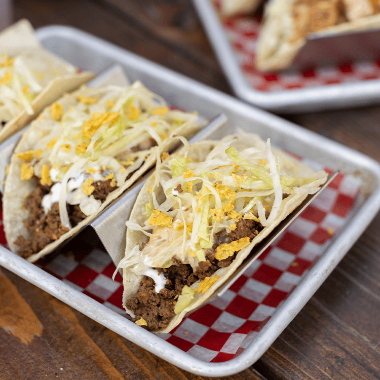 cheesy beef tacos at red bird brewing kelowna