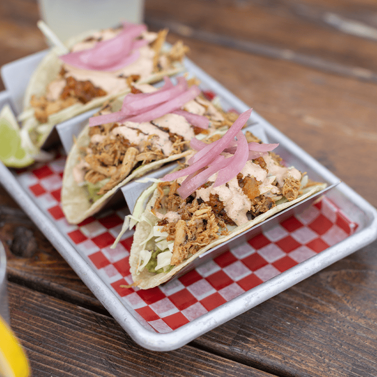 spiced chicken tacos at red bird brewing kelowna