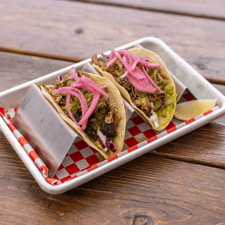 chimichurri pork tacos at red bird brewing kelowna