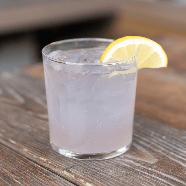 lavender floral gin fizz cocktail at red bird brewing kelowna